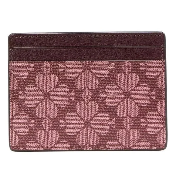 Kate Spade Burgundy and Pink Floral Card Holder